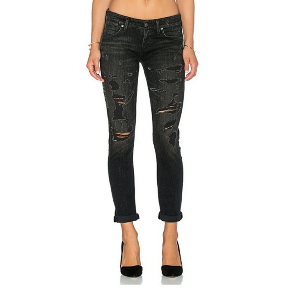 NWT A GOLDE Chloe Low-rise distressed jeans - Picture 4 of 6